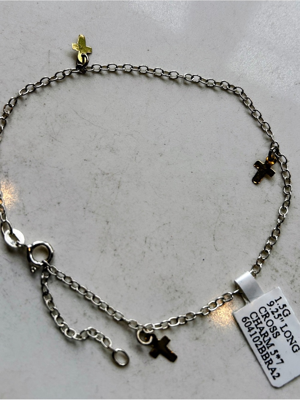 18k hold and Sterling silver charm bracelet